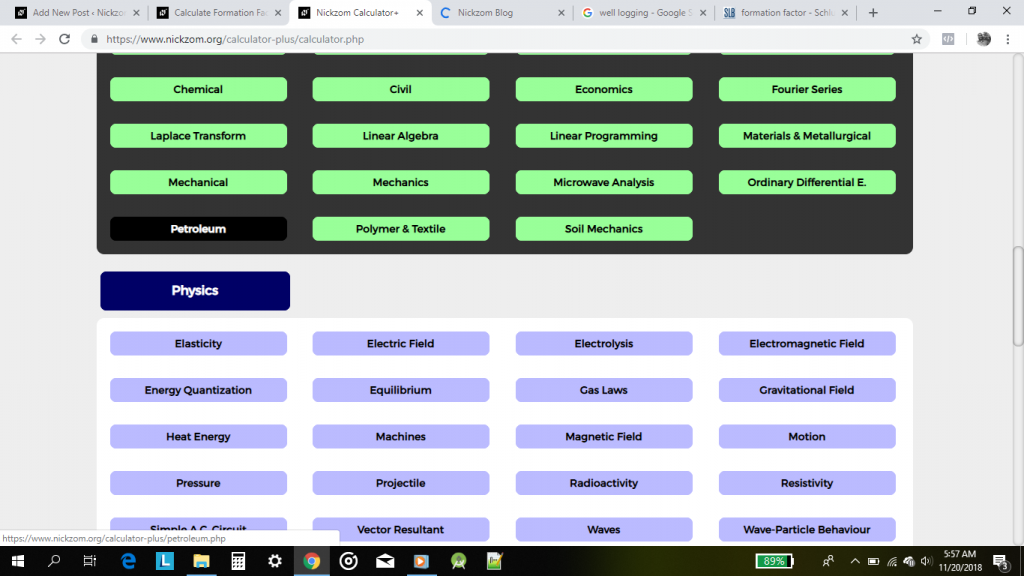 Nickzom Calculator Solves Formation Factor of Well Logging in Petroleum Engineering