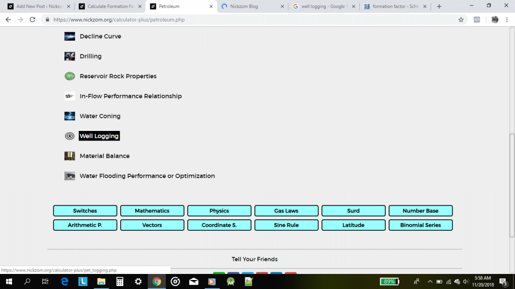 Nickzom Calculator Solves Formation Factor of Well Logging in Petroleum Engineering