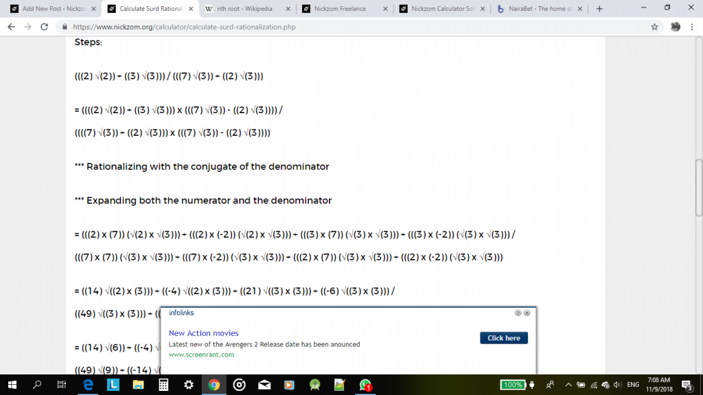 Mathematical Surd Operations can be Solved by Nickzom Calculator - The Calculator Encyclopedia