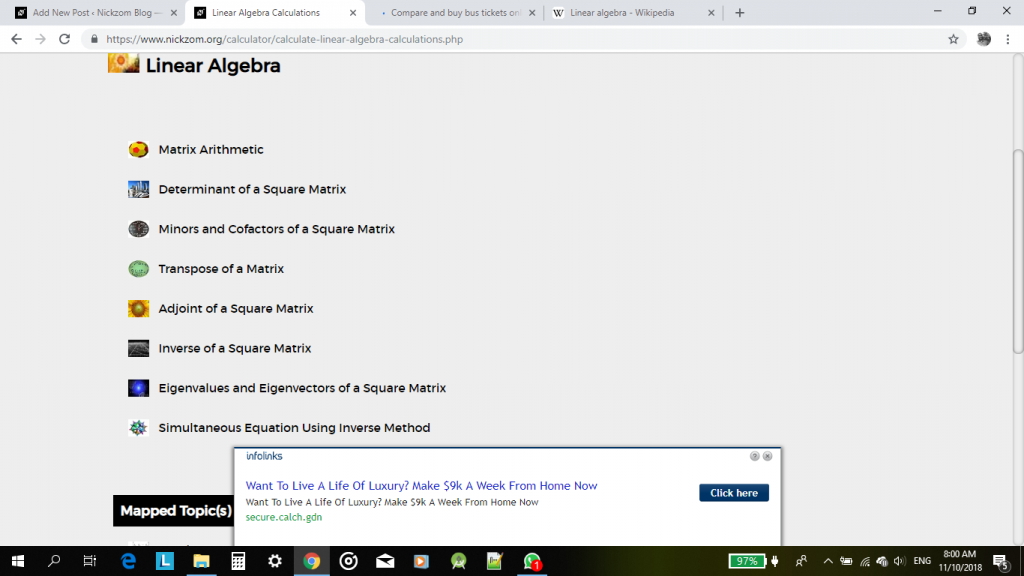 Nickzom Calculator Solves Linear Algebra