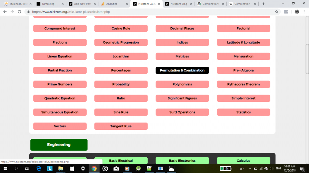 Nickzom Calculator Calculates Permutation and Combination With Steps - The Calculator Encyclopedia