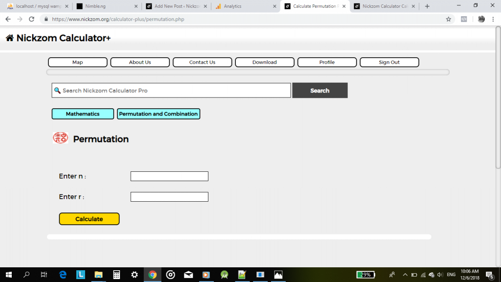 Nickzom Calculator Calculates Permutation and Combination With Steps - The Calculator Encyclopedia