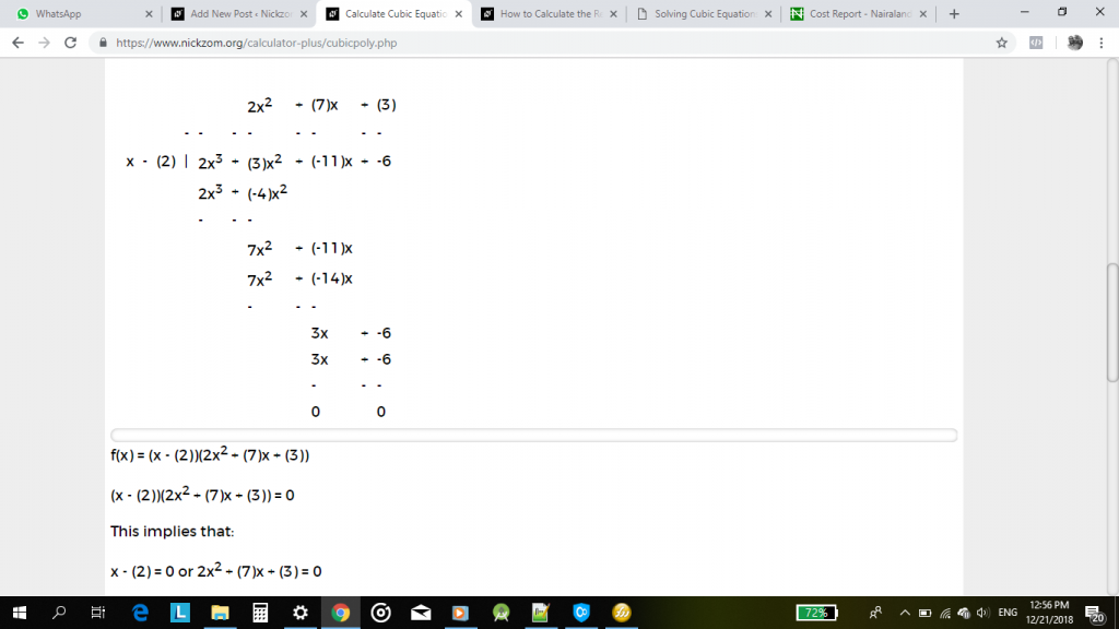 Nickzom Calculator Calculates and Solves for Polynomials | Cubic and Quartic