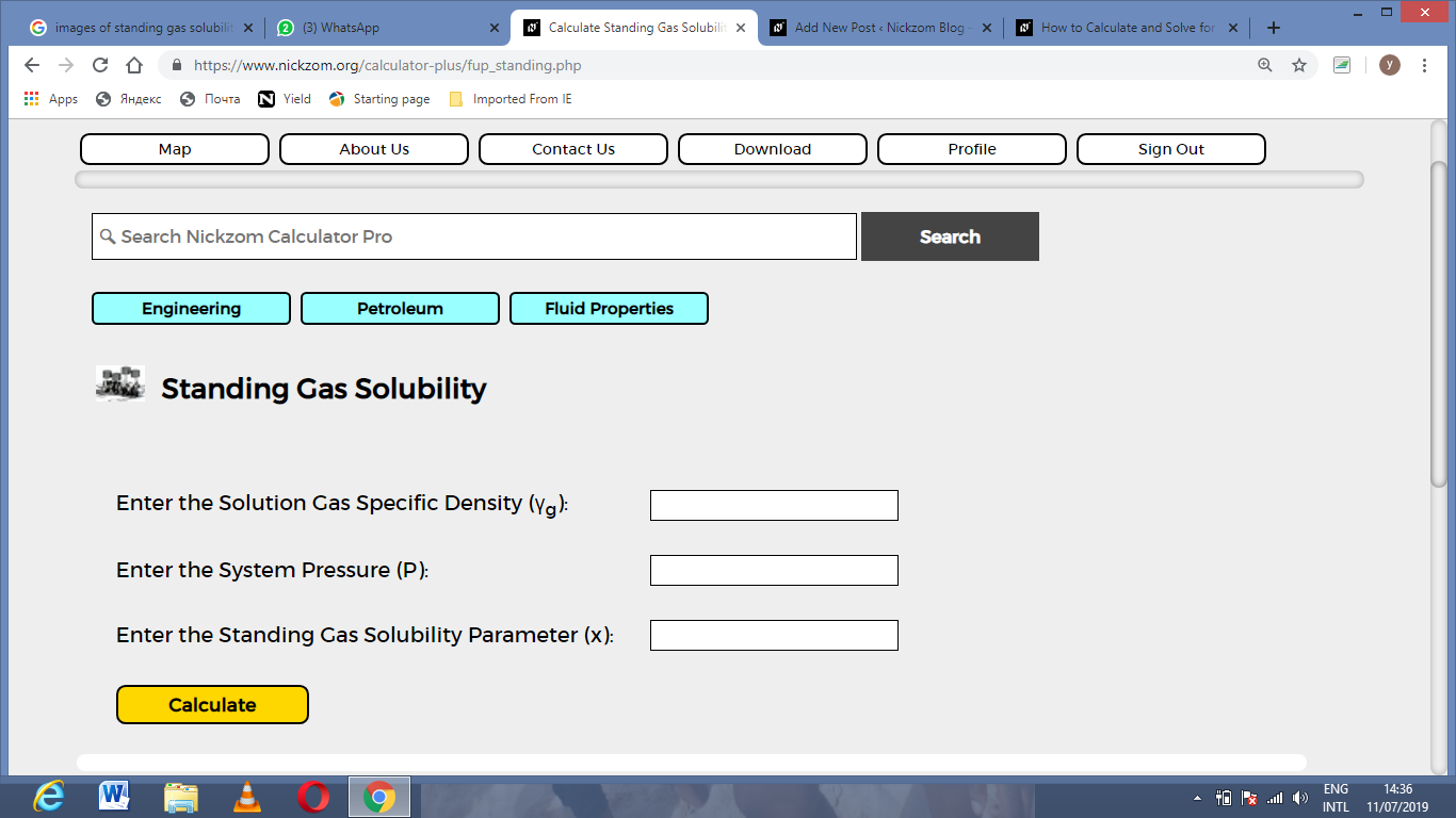 How to Calculate and Solve for Standing Gas Solubility of a Fluid | The Calculator Encyclopedia