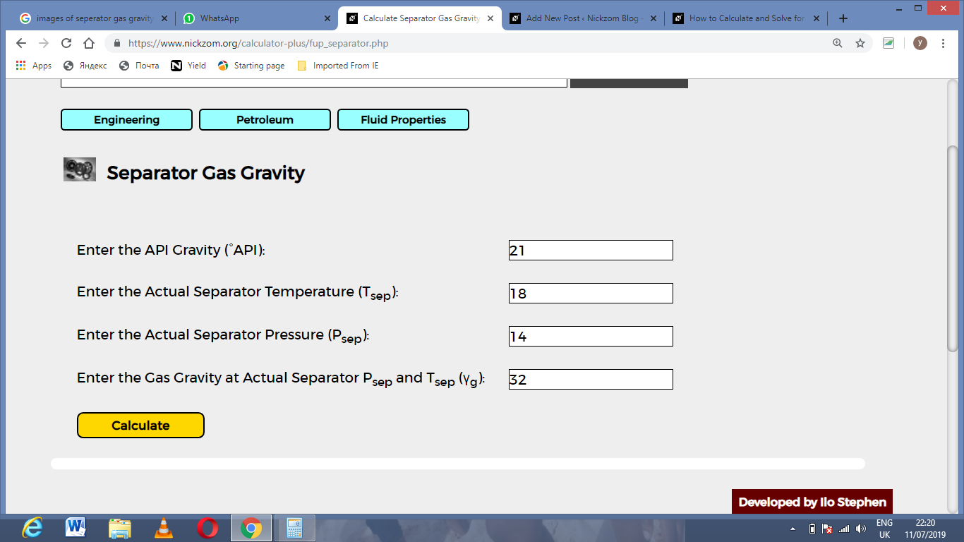 How to Calculate and Solve for Separator Gas Gravity in a Fluid | The Calculator Encyclopedia