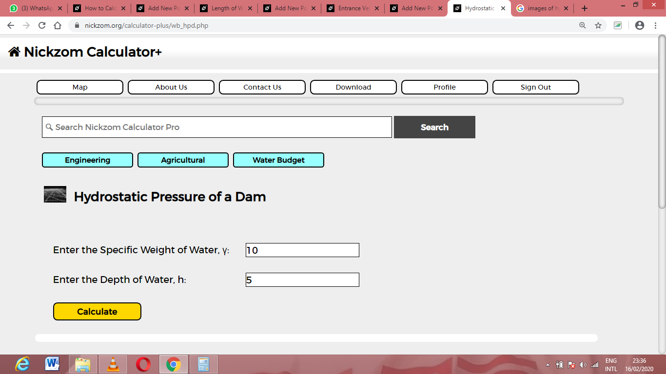 How to Calculate and Solve for Hydrostatic Pressure of a Dam | Water Budget