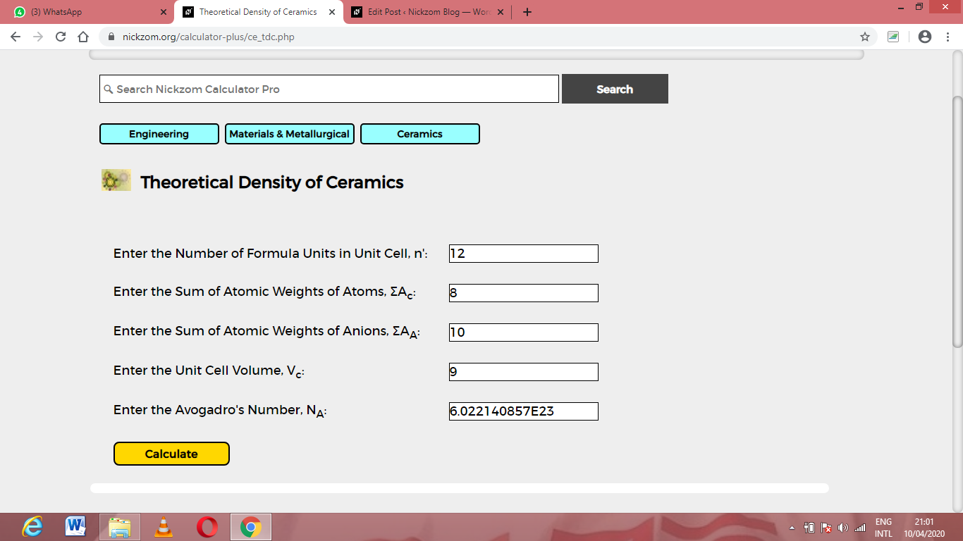 How to Calculate and Solve for Theoretical Density of Ceramics | Ceramics