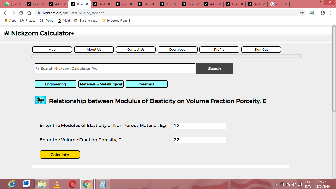 How to Calculate and Solve for Relationship between Modulus of Elasticity on Volume Fraction Porosity, E | Ceramics