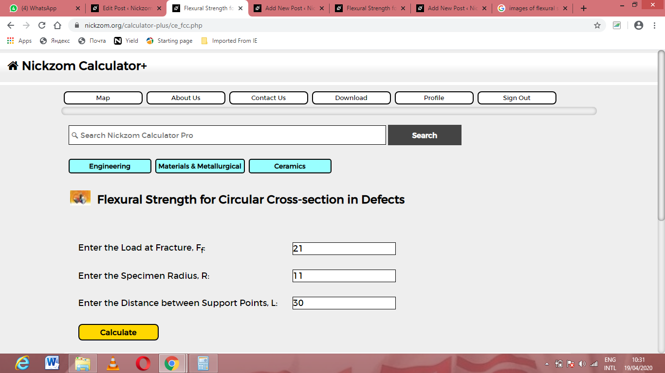 How to Calculate and Solve for Flexural Strength for Circular Cross-section in Defects | Ceramics