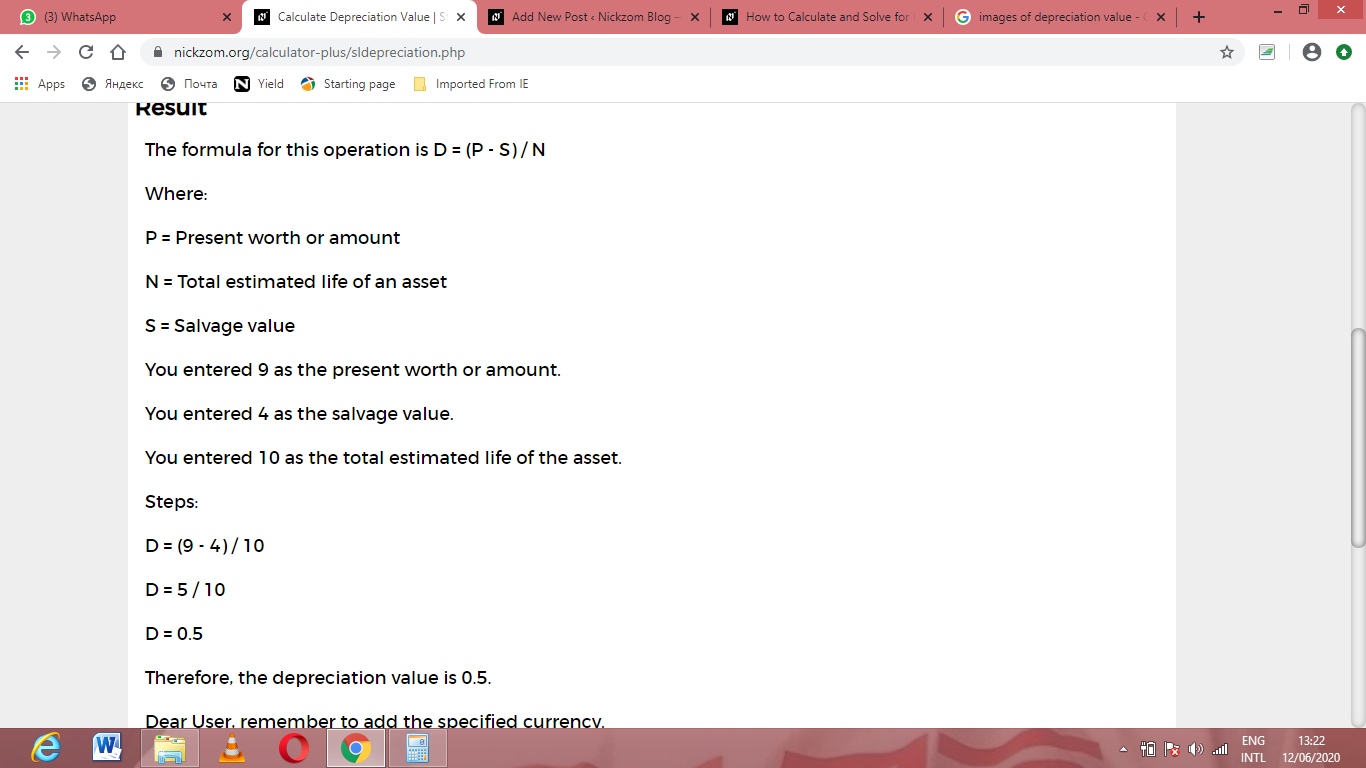 How to Calculate and Solve for Depreciation Value | Straight line Method | Depreciation