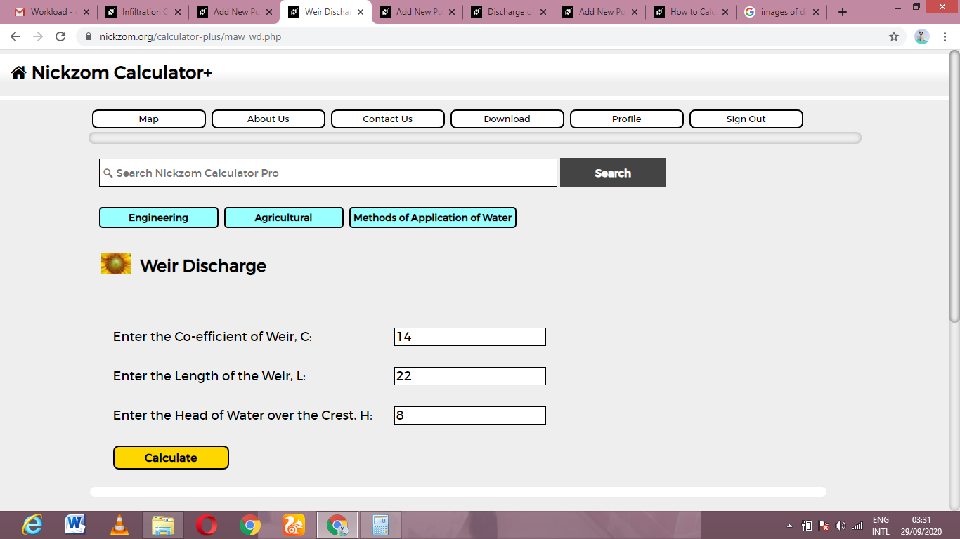 How to Calculate and Solve for Weir Discharge | Methods of Application of Water