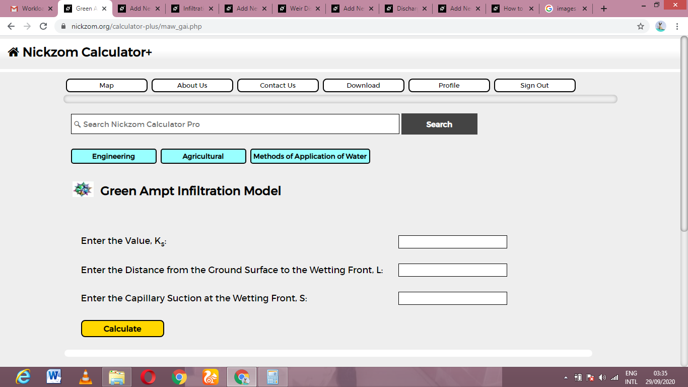 How to Calculate and Solve for Green Ampt Infiltration Model | Methods of Application of Water