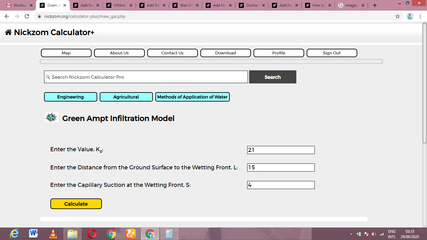 How to Calculate and Solve for Green Ampt Infiltration Model | Methods of Application of Water