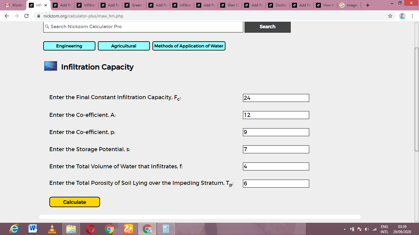 How to Calculate and Solve for Infiltration Capacity | Huggin's Model | Methods of Application of Water