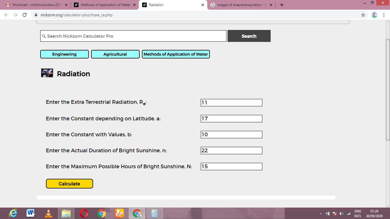How to Calculate and Solve for Radiation | Methods of Application of Water