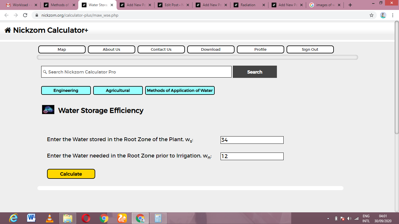 How to Calculate and Solve for Water Storage Efficiency | Methods of Application of Water