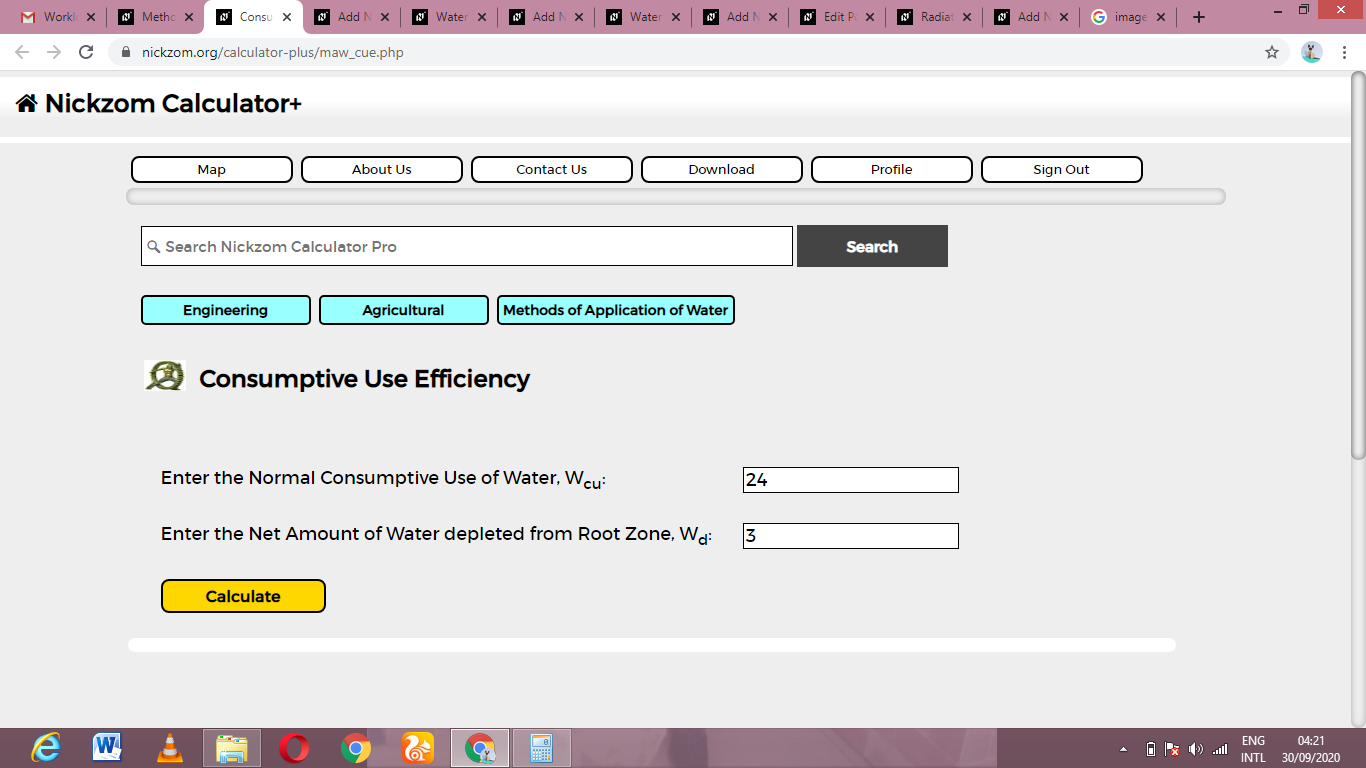 How to Calculate and Solve for Consumptive Use Efficiency | Methods of Application of Water