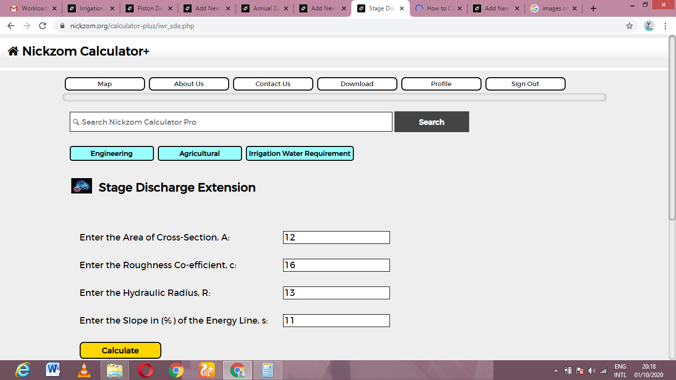 How to Calculate and Solve for Stage Discharge Extension | Irrigation Water Requirement