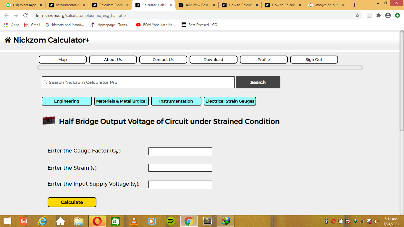 How to Calculate and Solve for Half Bridge Output Voltage of Circuit under Strained Condition | Electrical Strain Gauges