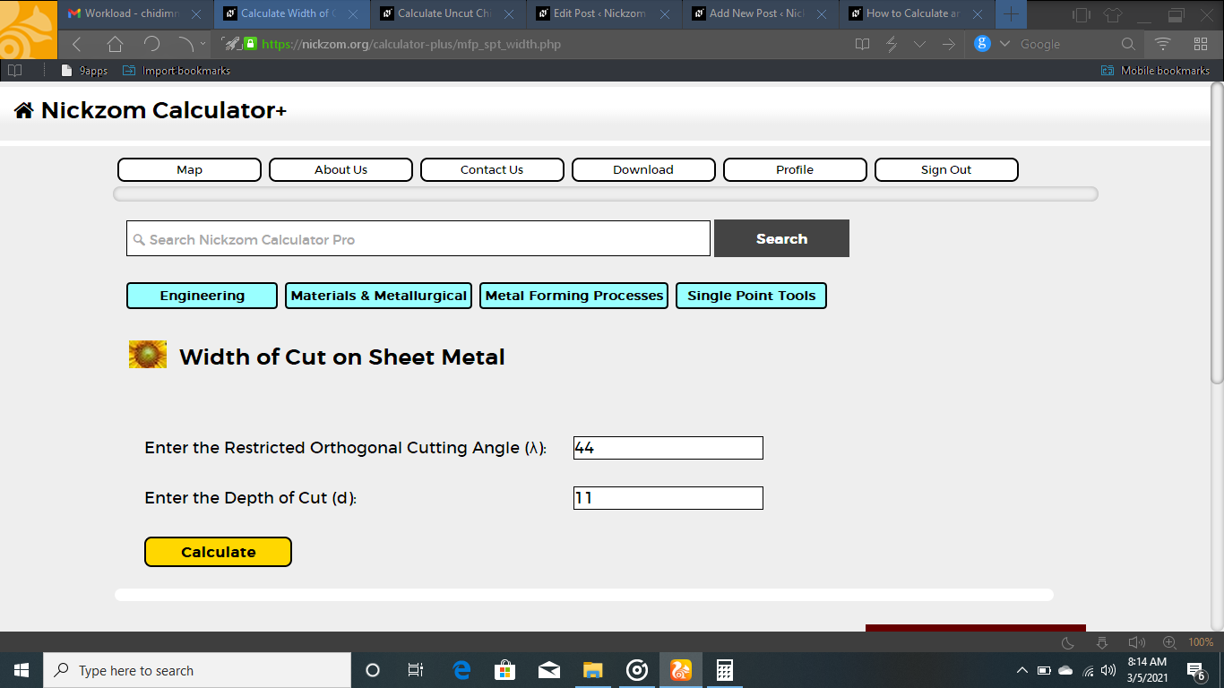 How to Calculate and Solve for Width of Cut on Sheet Metal | Single Point Tools