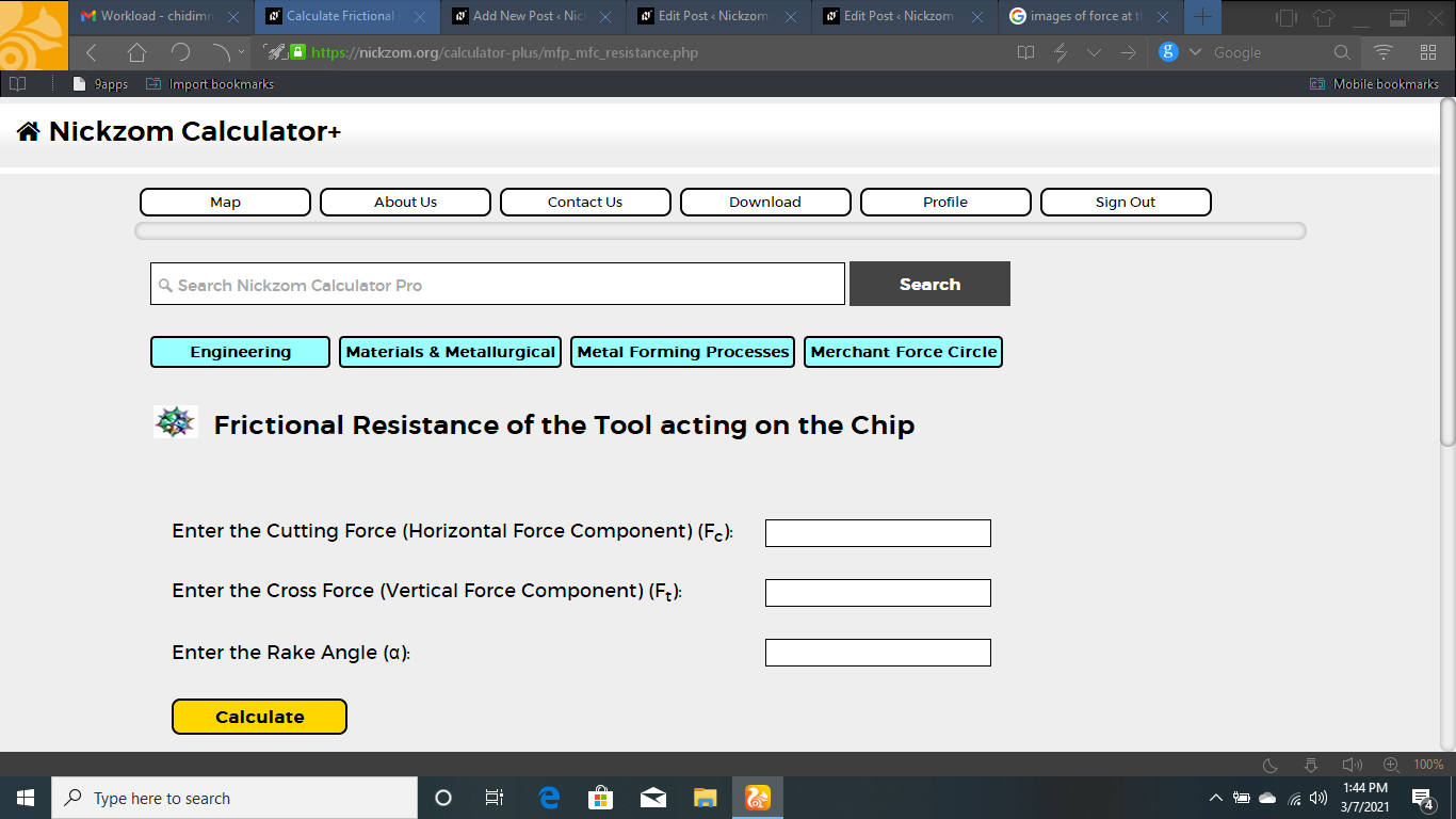 How to Calculate and Solve for Frictional Resistance of the Tool acting on the Chip | Merchant Force Circle