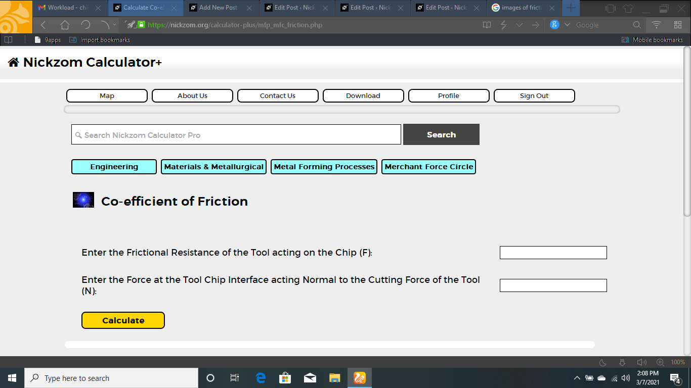 How to Calculate and Solve for Co-efficient of Friction | Merchant Force Circle