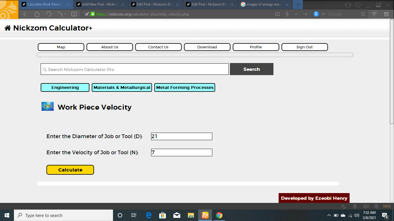 How to Calculate and Solve for Work Piece Velocity | Metal Forming processes