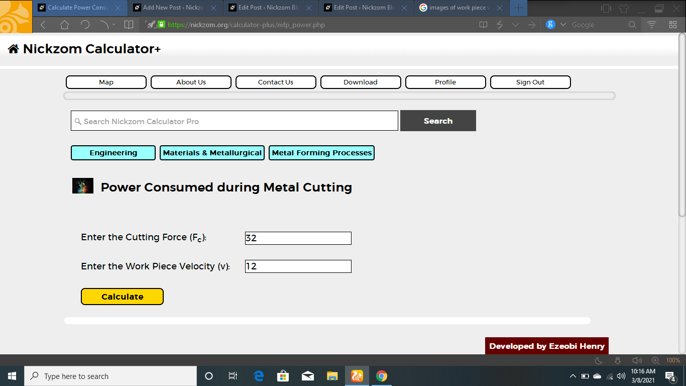How to Calculate and Solve for Power Consumed during Metal Cutting | Metal Forming processes