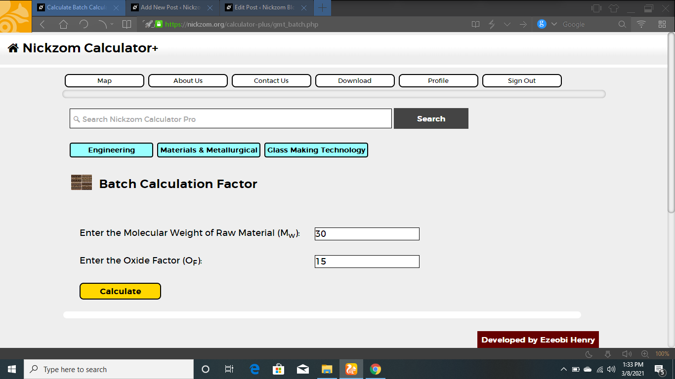 How to Calculate and Solve for Batch Calculation Factor | Glass Making Technology