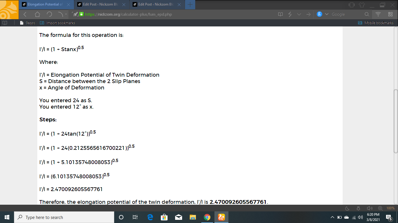 How to Calculate and Solve for Elongation Potential of Twin Deformation | Fracture Mechanics