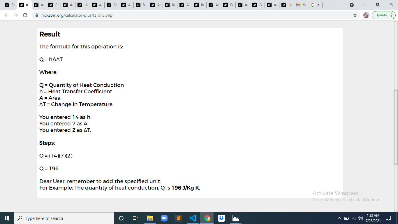 How to Calculate and Solve for Quantity of Heat Conduction | Fluidization