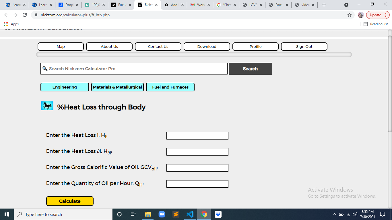 How to Calculate and Solve for %Heat Loss through Body | Fuel and Furnaces