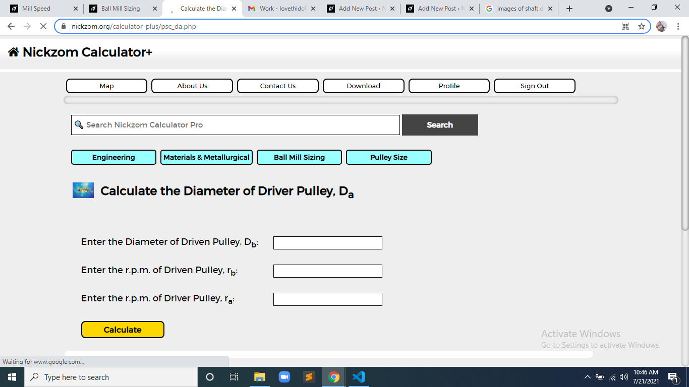 How to Calculate and Solve for Diameter of Driver Pulley | Pulley Size Calculations