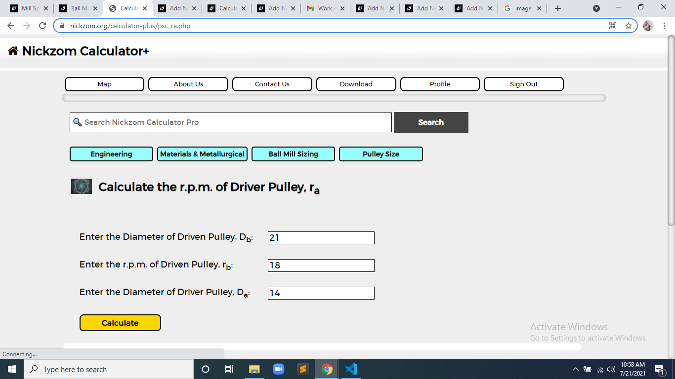 How to Calculate and Solve for r.p.m of Driver Pulley | Pulley Size Calculations