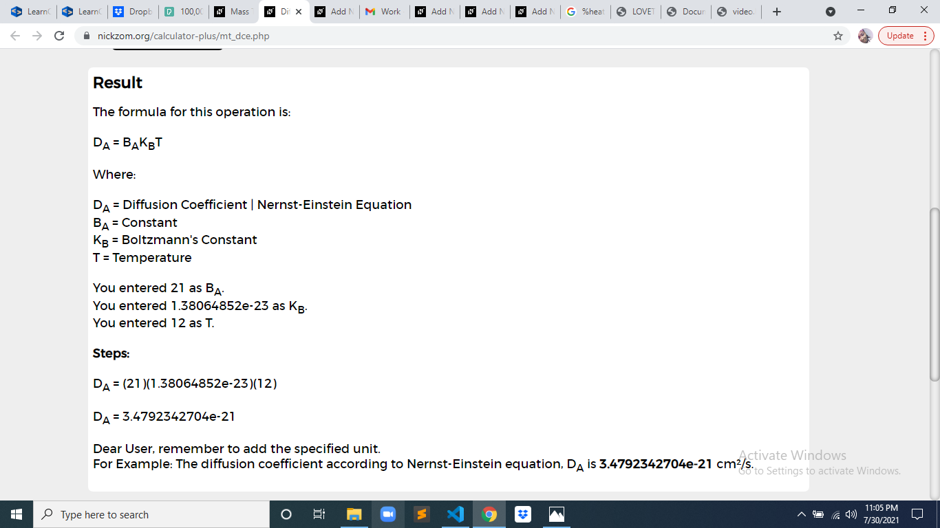 How to Calculate and Solve for Diffusion Coefficient | Mass Transfer