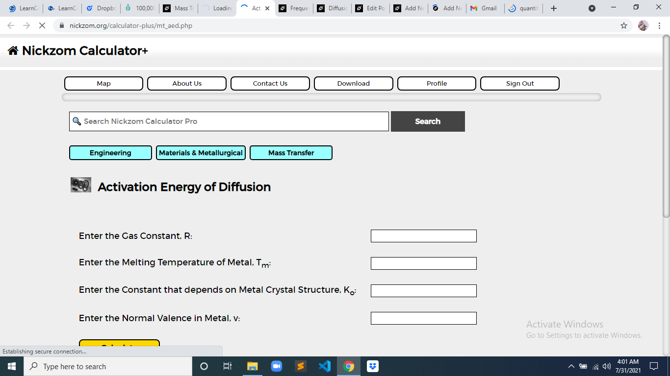 How to Calculate and Solve for Activation Energy of Diffusion | Mass Transfer
