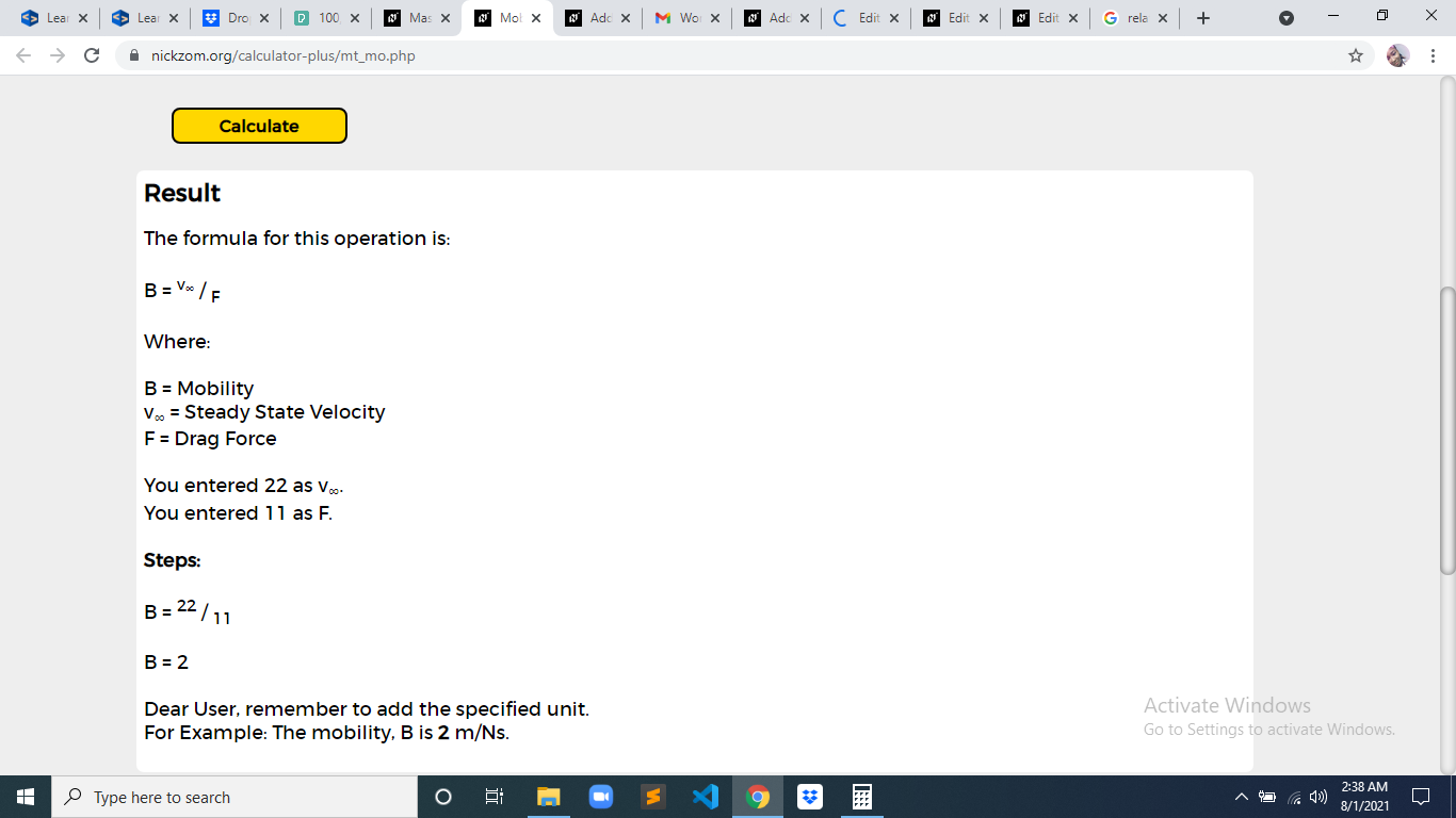How to Calculate and Solve for Mobility | Mass Transfer