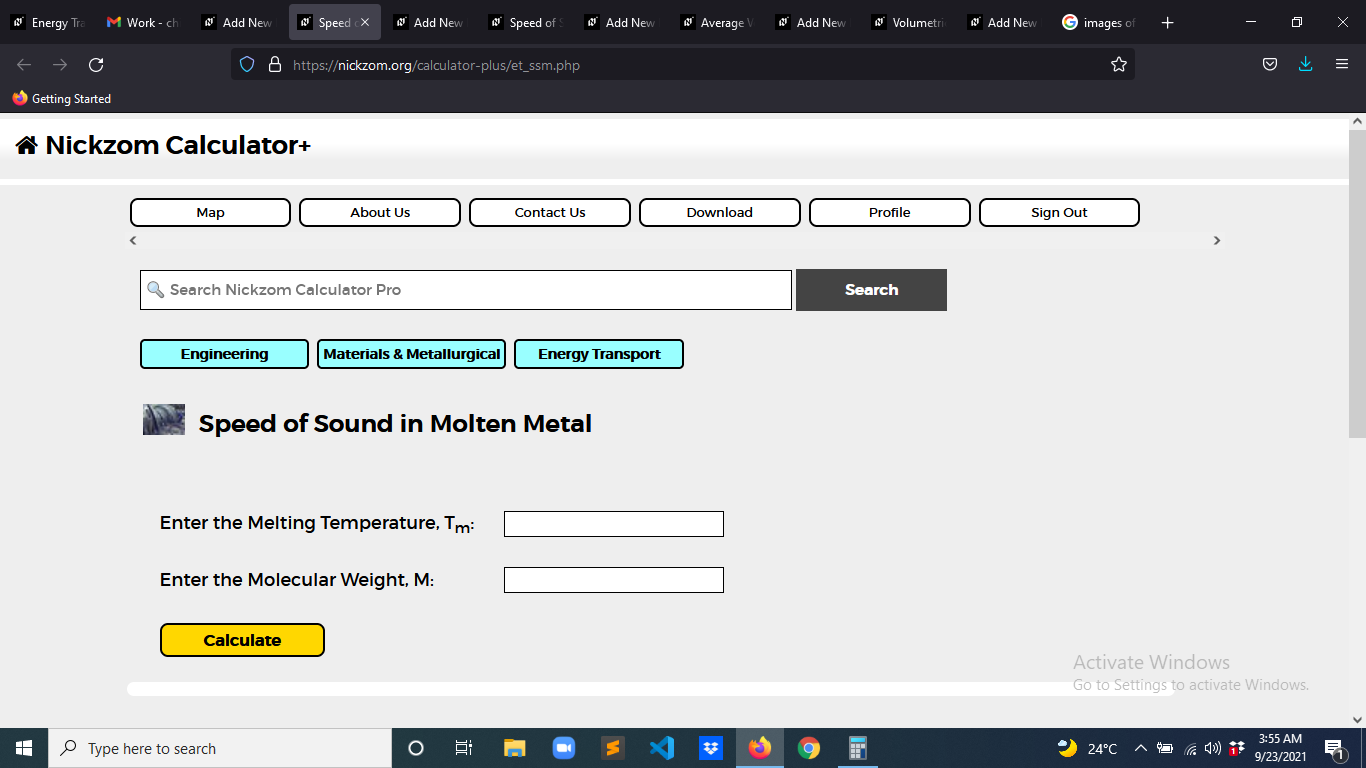 How to Calculate and Solve for Speed of Sound in Molten Metal | Energy Transport