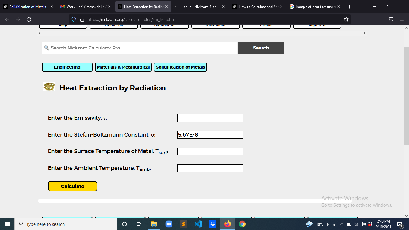 How to Calculate and Solve for Heat Extraction by Radiation | Solidification of Metals