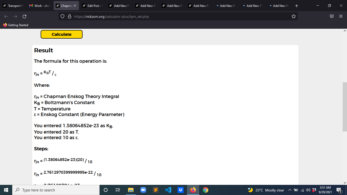 How to Calculate and Solve for Chapman Enskog Theory Integral | Transport Phenomena