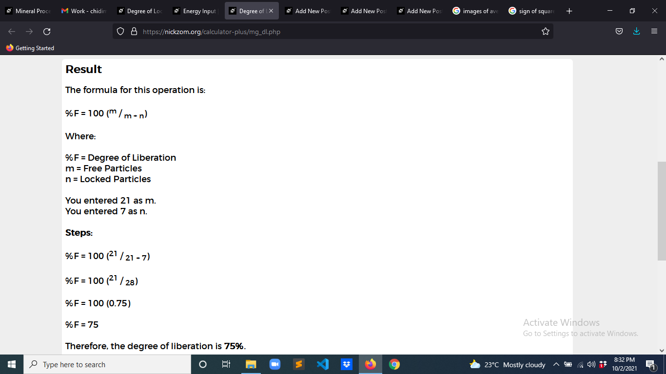 How to Calculate and Solve for Degree of Liberation | Mineral Processing