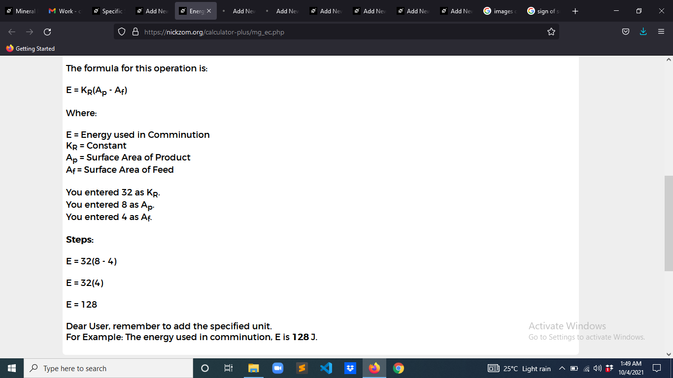 How to Calculate and Solve for Energy Used in Comminution | Mineral Processing