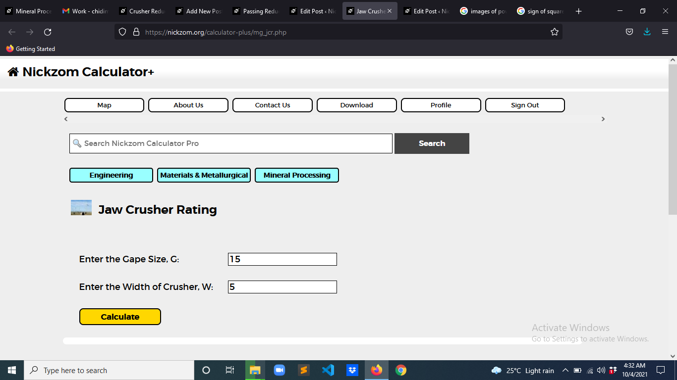 How to Calculate and Solve for Jaw Crusher Rating | Mineral Processing