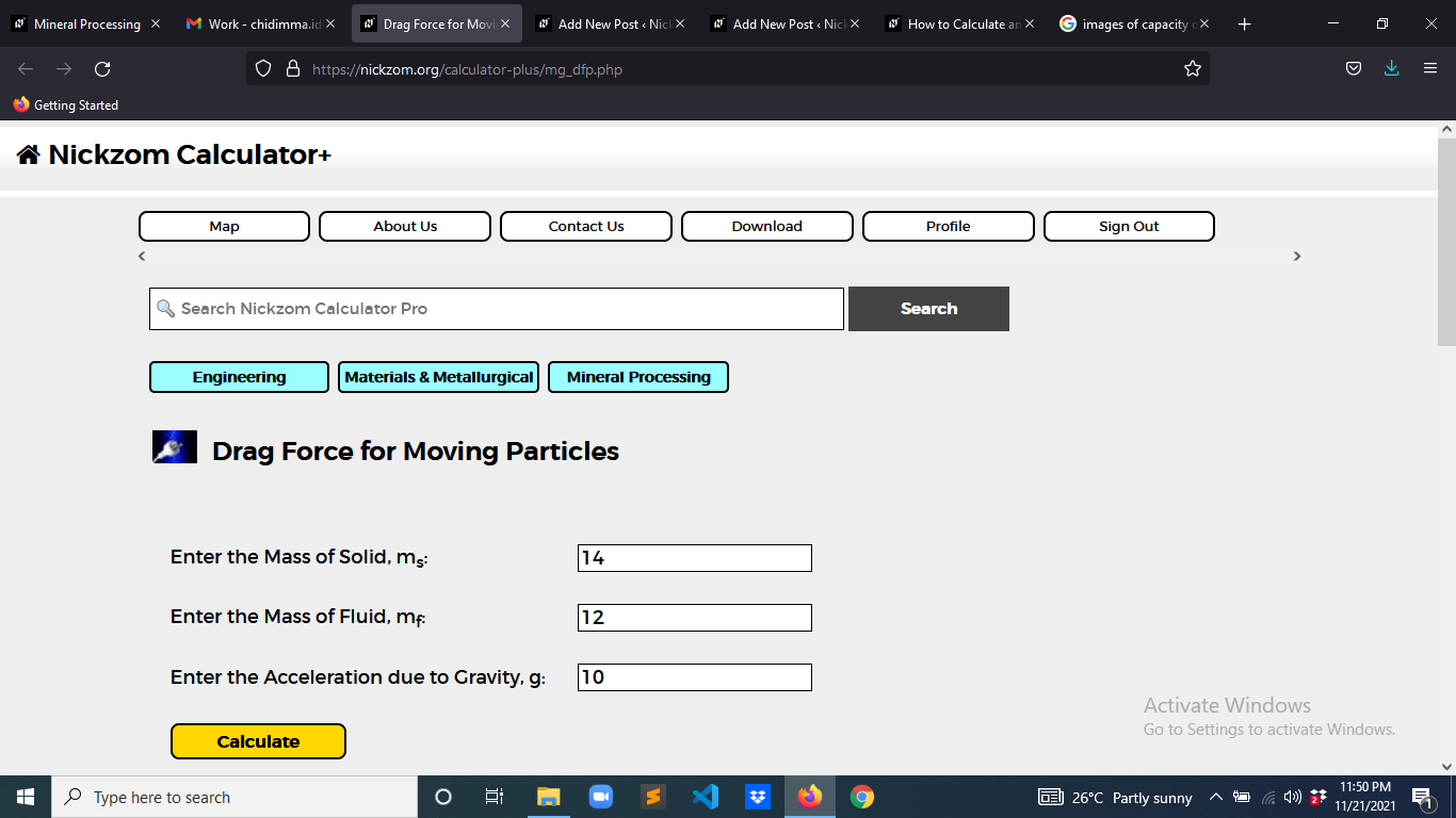 How to Calculate and Solve for Drag Force for Moving Particle | Mineral Processing