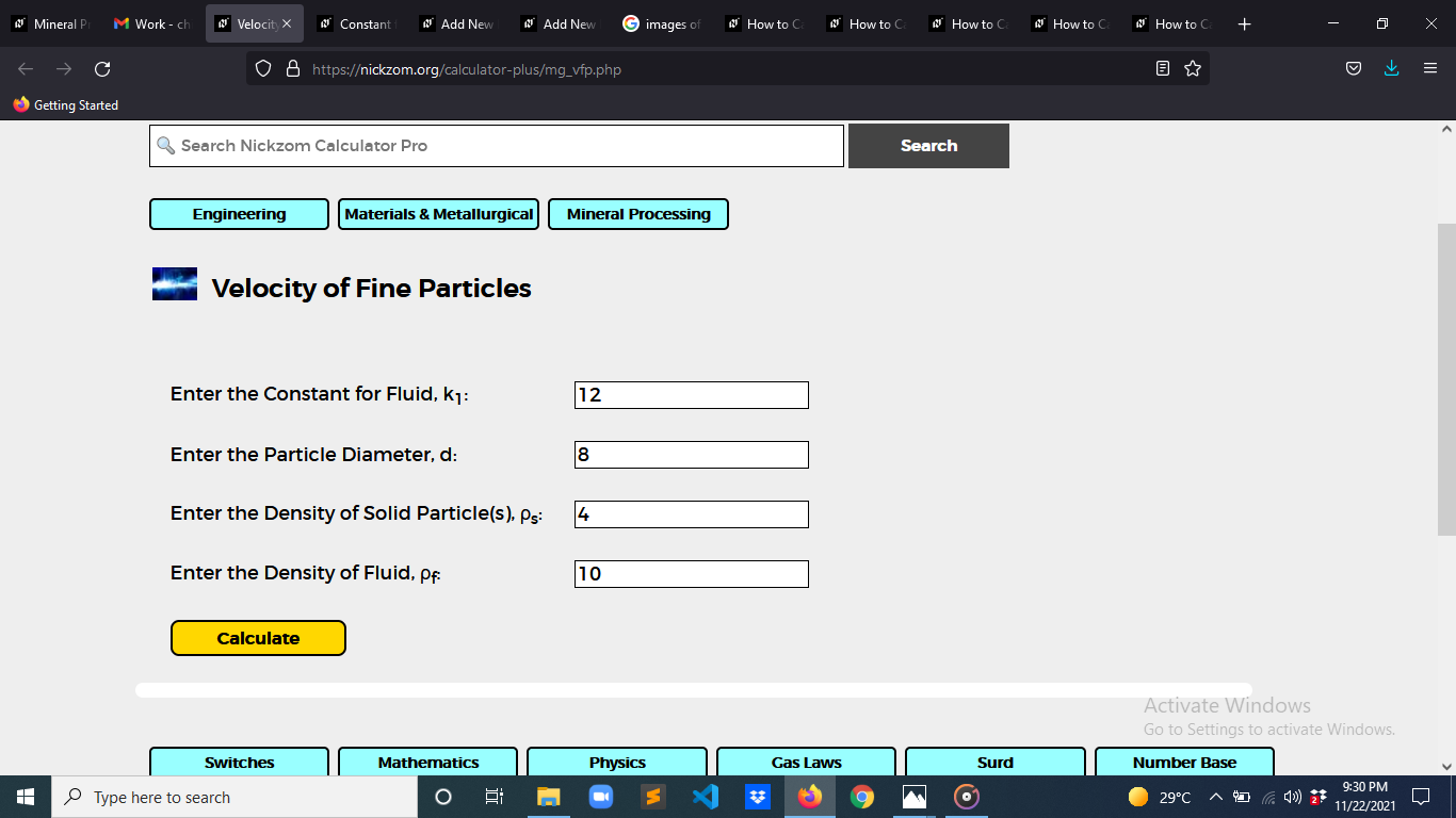 How to Calculate and Solve for Velocity of Fine Particles | Mineral Processing