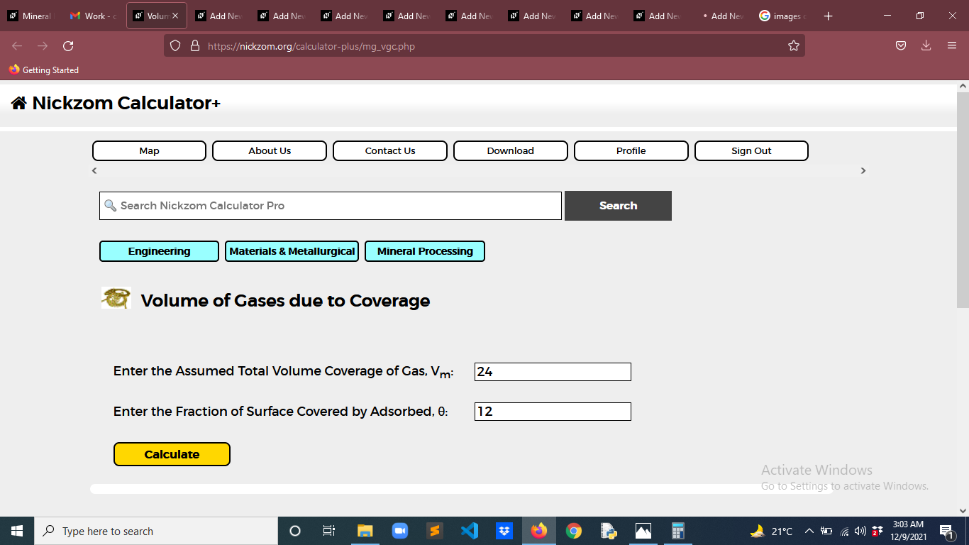 How to Calculate and Solve for Volume of Gases due to Coverage | Mineral Processing
