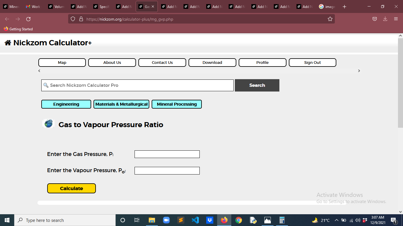 How to Calculate and Solve for Gas to Vapour Pressure Ratio | Mineral Processing