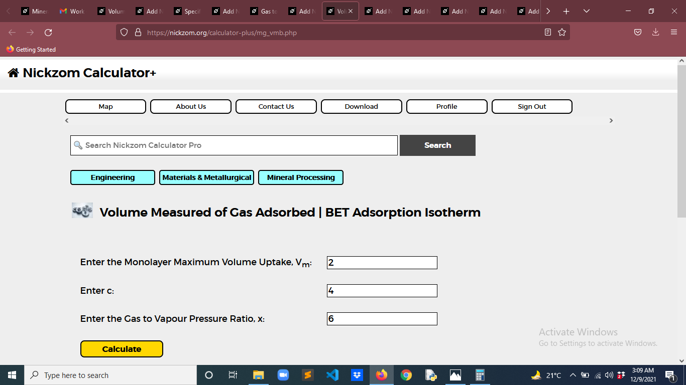 How to Calculate and Solve for Volume Measured of Gas Adsorbed | BET Adsorption Isotherm | Mineral Processing