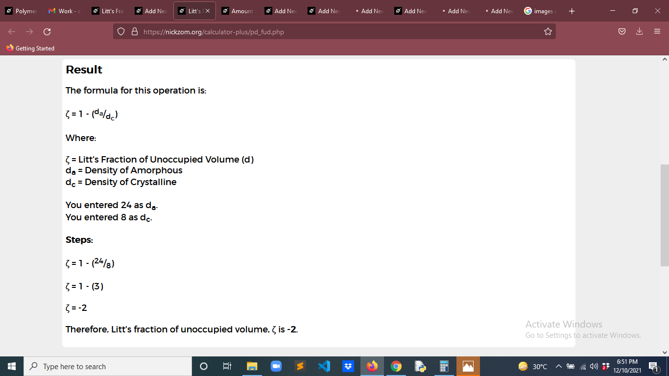 How to Calculate and Solve for Litt's Fraction of Unoccupied Volume | Polymer Deformation