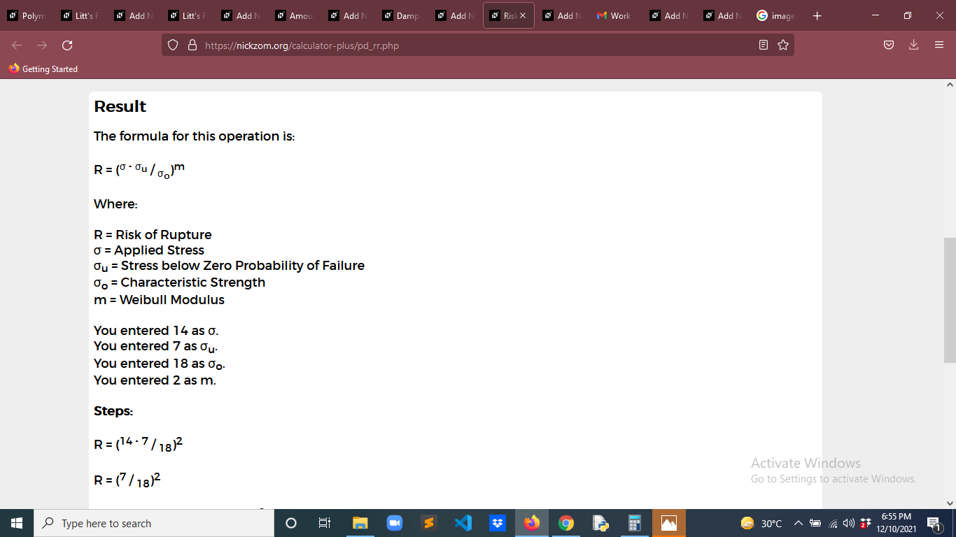 How to Calculate and Solve for Risk of Rupture | Polymer Deformation